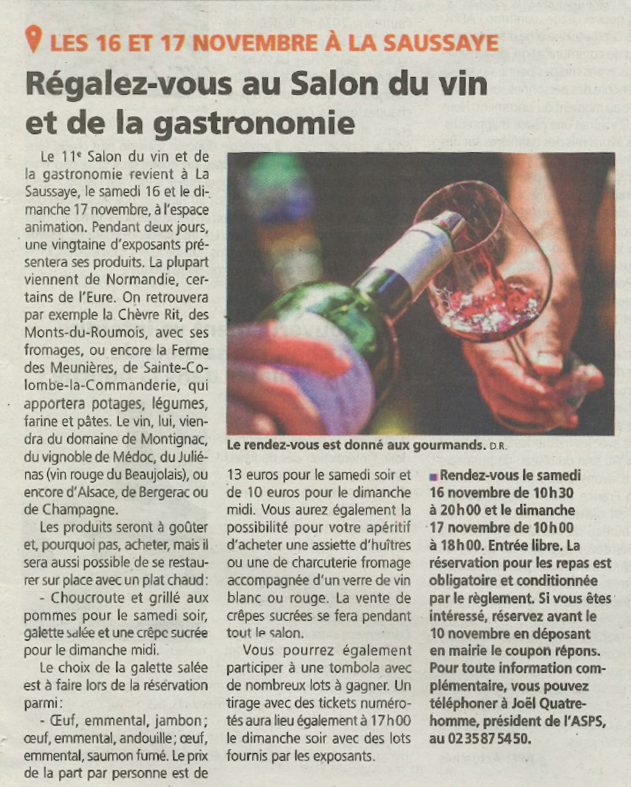 Article courrier salon vin gastronomie 2024